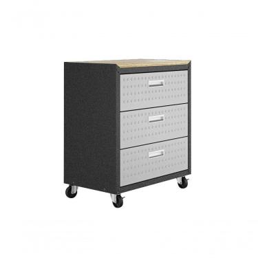 Imagem de Balcão Multiúso Titanium Itatiaia 3 Gavetas Preto com Cinza