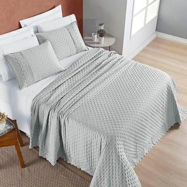 Imagem de Cobre Leito Queen Nobless 200 Fios 3 Peças - Cinza Geada