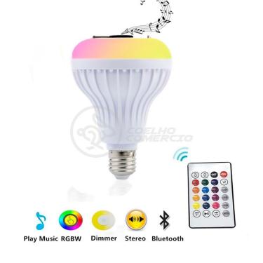 Imagem de Lâmpada Led 12W E27 Rgb Colorida Com Caixa De Som