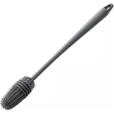 Imagem de Escova de Silicone para Lavar Garrafas, Mamadeiras, Copos e Taças - Cinza