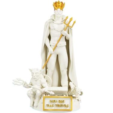 Imagem de Estátua Exu Rei das Trevas Umbanda Candomblé (Cor Mármore Dourado)