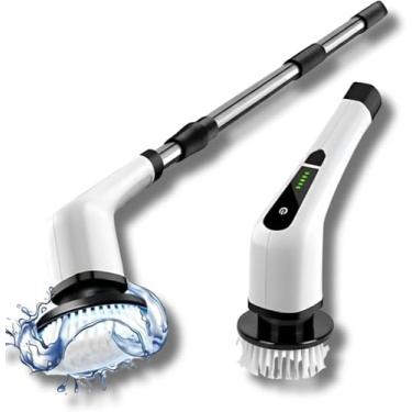Imagem de Esfregão Elétrico Profissional 9 em 1 Recarregável Mop 360º Sem Fio Potente Portátil Limpeza Pesada Banheiro Cozinha Piso Azulejo Janela Escova Multiuso Compacto Giratório (Leo Top Store)