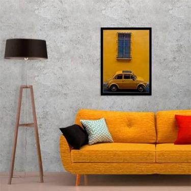 Imagem de Quadro Decorativo Fotografia Carro Retrô Amarelo 34x23cm - Quadros On-