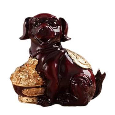 Imagem de ZABEES Cão cofrinho pode ser armazenado e retirado pote de moedas ornamentos decoração grande cofrinho material de resina