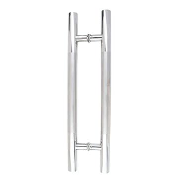 Imagem de STXYANGV Conjuntos de substituição de maçanetas e puxadores de porta de chuveiro para porta de vidro, maçanetas deslizantes de porta de celeiro de aço inoxidável, puxador de barra de puxar, maçaneta