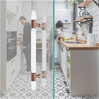 Imagem de Puxador de porta moderno puxador de barra push-pull, maçaneta de porta de cozinha de chuveiro de acrílico transparente, ferragens de tubo redondo, puxadores de porta de vidro deslizante para porta