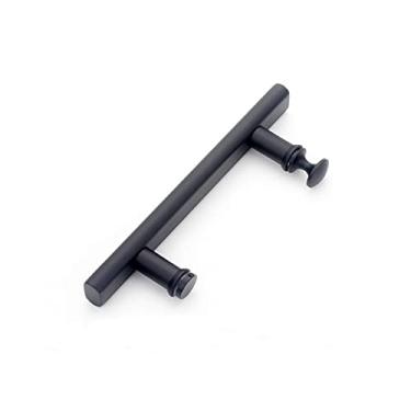 Imagem de Maçanetas de porta de banheiro preto fosco espaçamento central 145/440 mm portas de vidro deslizantes maçaneta de tela de banheiro barra de apoio (tamanho: 440 mm)