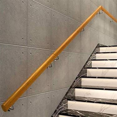 Imagem de Trilho de escada antiderrapante oval de pinheiro, madeira maciça, jardim de infância, casa de infância, casa de idade interna, loft, hospital, corredor, corrimão (3,4 m) (tamanho: 3,4 m)