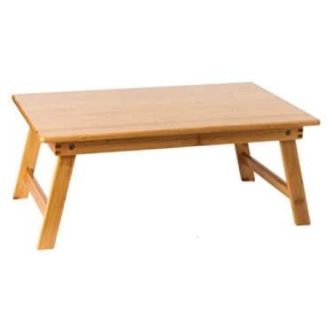 Imagem de Mesa de bambu para laptop, mesa dobrável, suporte para laptop, bandeja de cama para laptop, mesa de leitura, mesa para desenhar, escrever, trabalhar, natureza moderna