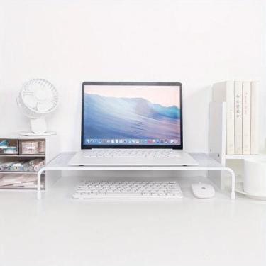 Imagem de Suporte De Monitor Branco Organizador De Mesa Ferramentas De Escritóri
