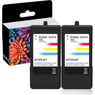 Imagem de AITERJET Cartuchos de tinta High Pages PB 53374 XXL de substituição compatíveis com tinta 53374 para tricolor, pacote com 2