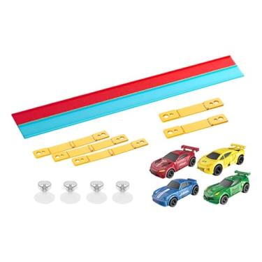 Imagem de Almencla Conjunto Inicial Flex Track: Pista de Corrida Portátil E Versátil com Carrinhos de Corrida Pequenos, Enrola E Monta Fácil com Ventosas - Presente Idea, Vermelho e azul