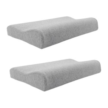 Imagem de YWJLQH 2x travesseiros de suporte do pescoço cervical, travesseiros laterais para dormir, cama lavável versátil, ergonômica, espuma de memória para casa, Cinza Claro