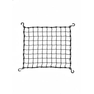 Imagem de Rede Elástica Aranha Para Carga 40x40 Bomvink Ganchos de Plástico ABS - Segurança Total Para Bagageiro Moto e Bicicleta, Prender Capacete, Baú e Mochila - Extensor Elástico Preto Reforçado