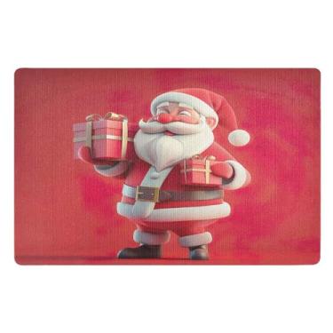 Imagem de SEHANY Tapete de porta de inverno Papai Noel Natal para todos os climas, impermeável, secagem rápida, bem-vindo, tapete de entrada antiderrapante, tapete decorativo de poliéster para entrada, varanda