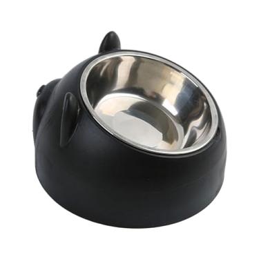 Imagem de predolo Tigela inclinada para cães, comedouro para animais de estimação, fofo, fácil de limpar, leve, para alimentação de gatinhos, filhotes, cães e gatos de, Preto