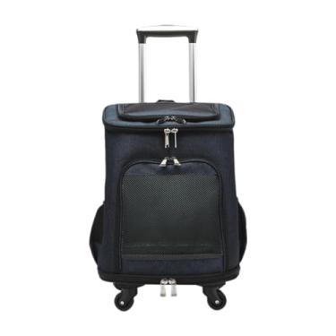 Imagem de Bothyi Mochila transportadora de animais de estimação com rodinhas, mochila transportadora de animais de estimação com rodas, transportadora de viagem, AZUL