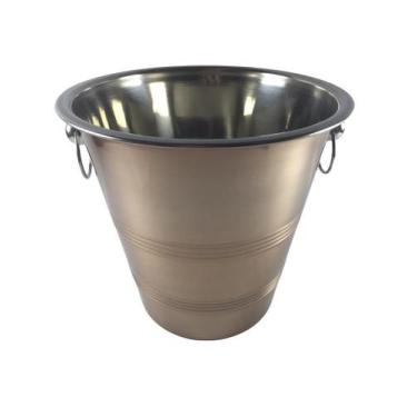 Imagem de Balde de gelo champanhe 4,5 litros com argolas inox  rosie - HAUSKRAFT