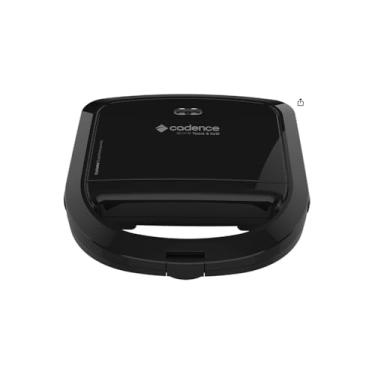 Imagem de Sanduicheira Elétrica Fast Gril Toast, 750W, Preto, Inox, Antiaderente, Abertura 180°, Compacta, 127V, 22x18.5x5.5cm