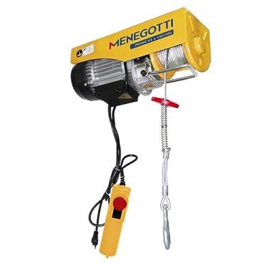 Imagem de Guincho Elétrico Menegotti Prime V2 150/300 Kg – 220V | Motor 650W, Cabo de Aço Galvanizado 12m, Fim de Curso Automático, Freio de Segurança e Estrutura Reforçada