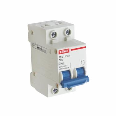 Imagem de Disjuntor DIN FD 3KA Bipolar 2P 25A Condutor 4mm Curva C – FAME