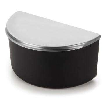 Imagem de Saleiro De Mesa Cozinha Grande 1 Kg Tampa Inox Corpo Preto Forma Utilidades