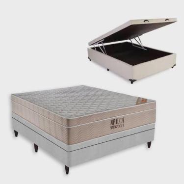 Imagem de Cama Box com Baú Casal  + Colchão de molas ensacadas Airtech SpringPoc