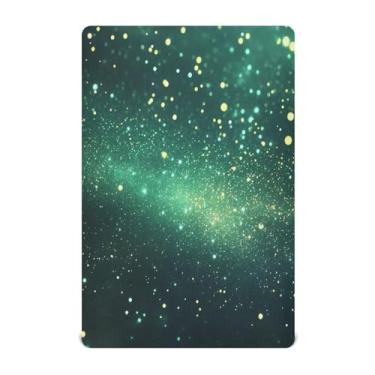 Imagem de xigua Lençol de berço verde estrelado para meninas e meninos, lençol macio e respirável adequado para berço padrão e cama infantil 71 x 132 cm