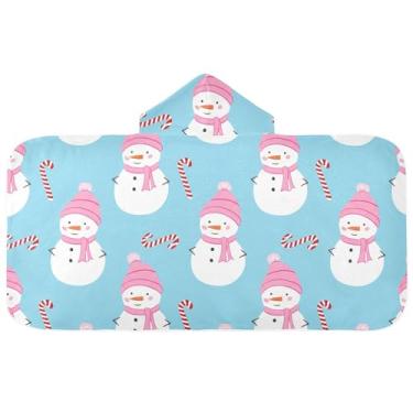 Imagem de Burbuja Toalha de banho com capuz de laço rosa para crianças, toalha de praia de pelúcia macia absorvente para chá de meninas e meninos 3-10 anos, 61 x 127 cm