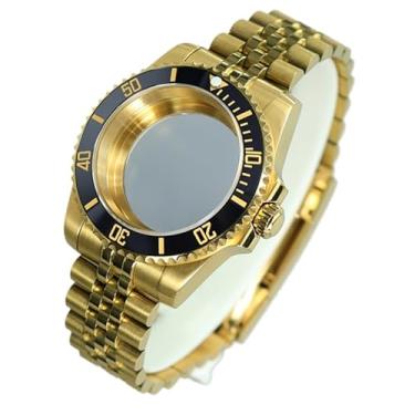 Imagem de FEIYASHI Caixa de relógio de aço SUB Diver dourada de 40 mm com vidro de cristal de safira para movimento NH35/34/36 Miyota8215 ETA2824, Tampa inferior de vidro 4, For ETA2824 PT5000 Movement, Caixa