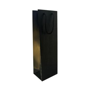 Imagem de Sacola Garrafa Vinho Champagne - Preta Texturizada