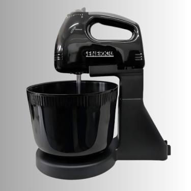 Imagem de Batedeira Elétrica Premium, 7 Velocidades, 250W, Balde 2L, Batedores Cromados, Design Moderno, Preto, 220V, Para Massas e Cremes