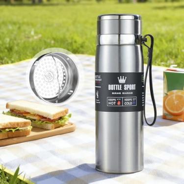 Imagem de Garrafa térmica de café e chá de 945 g 24 horas - isolada a vácuo, sem BPA, design de boca larga, fácil de limpar - prata