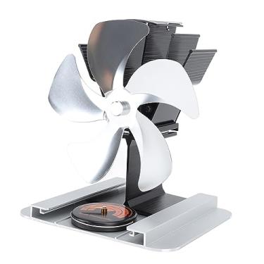 Imagem de Generic Ventilador de Fogão Movido a Calor, Ventilador de Fogão a Lenha de Liga de Alumínio de Aquecimento Eficiente para a Querosene (Prata)