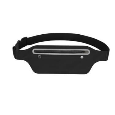 Imagem de Pochetes ultrafinas para mulheres e homens, mochila de cinto de corrida à prova d'água – bolsa fina ajustável para celular, bolsa elástica para corrida, caminhada, viagem, ioga (preto)