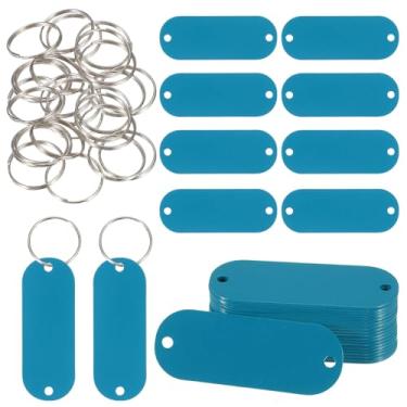 Imagem de PATIKIL 30 peças em branco para estampagem de metal, etiquetas de nome de 5 cm de aço inoxidável, etiquetas de metal, disco de placa com 2 furos, chaveiro para gravação a laser, etiquetas de coleira