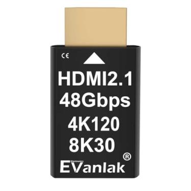 Imagem de EVanlak Adaptador sem cabeça EDID de plugue fictício HDMI 2.1 4K 120Hz, emulador de exibição virtual para PC, VR e mineração de criptografia, suporta 8K @30Hz, 4K @120Hz, dongle HDMI Ghost Headless