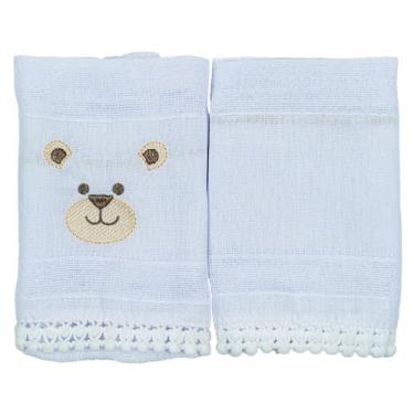 Imagem de Pano de Boca para Bebê 34 cm x 40 cm Bublim, Urso Espaço Branco