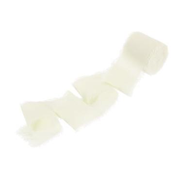 Imagem de PATIKIL Fita de franja de algodão de 3,8 cm x 5,5 m, 1 rolo de fita de algodão desgastada feita à mão para artesanato faça você mesmo, buquês, decoração de casamento, embrulho de presente, creme