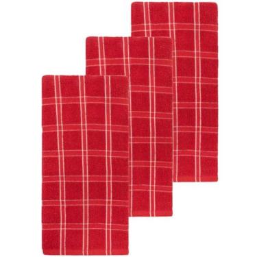 Imagem de Kit 3 Panos De Prato Camesa Chess 45 x 65 cm, Vermelho