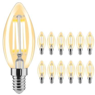 Imagem de Lâmpada LED Rnyloas B11 regulável 4W 2700K 500ml Candelabro, pacote co