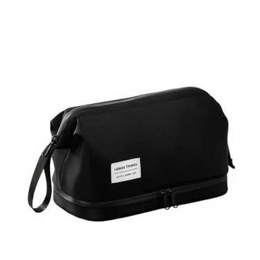 Imagem de Bolsa de higiene masculina de camada dupla, kit de barbear à prova d'água, organizador espaçoso para artigos de higiene pessoal, ideal para viagens/viagens de negócios