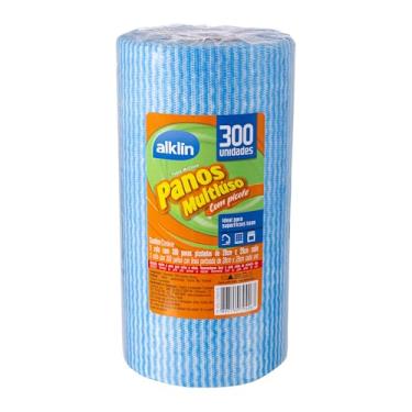 Imagem de Bobina de Panos Multiúso Azul com 300 unidades Alklin
