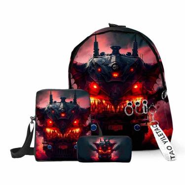 Imagem de Conjunto de mochilas escolares Choos-Choos Charles Cartoon Kids, 3 unidades