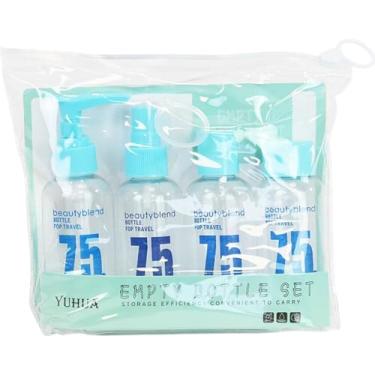 Imagem de KIT DE VIAGEM Premium com 4 Frascos Organizadores Cores Sortidas - Solução Prática para Produtos de Beleza