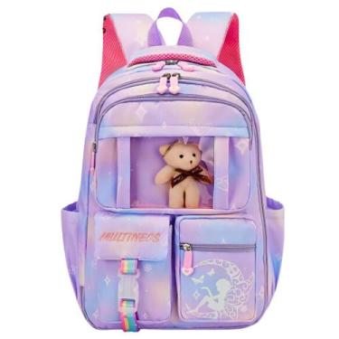 Imagem de Mochila Escolar Bolsa Infantil De Costas Menina Reforçada Impermeável 