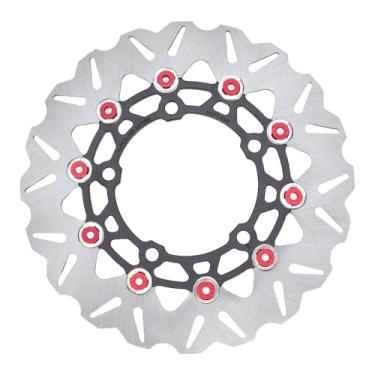 Imagem de aqxreight Rotor do Disco de Freio da Roda Dianteira da Motocicleta 267mm Substituição do Rotor Freio Dianteiro para 2021-2024 Substituição Vermelha para Costura Disco de Roda Dianteira Motocicleta