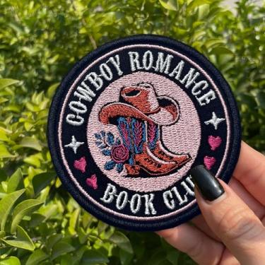 Imagem de Cowboy Romance Book Club Patch 7,6 cm Engraçado Botas de Cowboy Cowboy, Cowboy Ocidental, Country Girl, Humor Passar/Costurar em Tecido Bordado Aplique Remendos para Caminhoneiro Chapéus Roupas