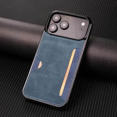 Imagem de HTVJFXCapa de celular retrô de luxo para iPhone 15 Pro Max com função de inserção de cartão (para iPhone 15 Pro Max/lan)