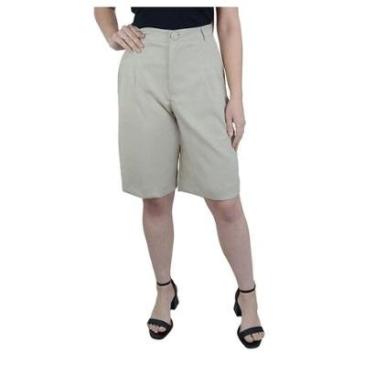 Imagem de Bermuda Feminina Autenticada Linho Bege Areia - 7705-Feminino